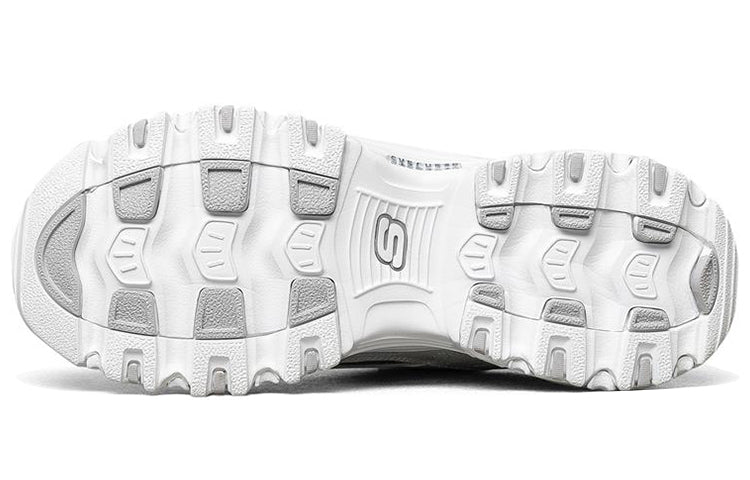 (WMNS) Skechers D'Lites 1.0 Low-Top Running Shoes White/Silver 13155-WSL