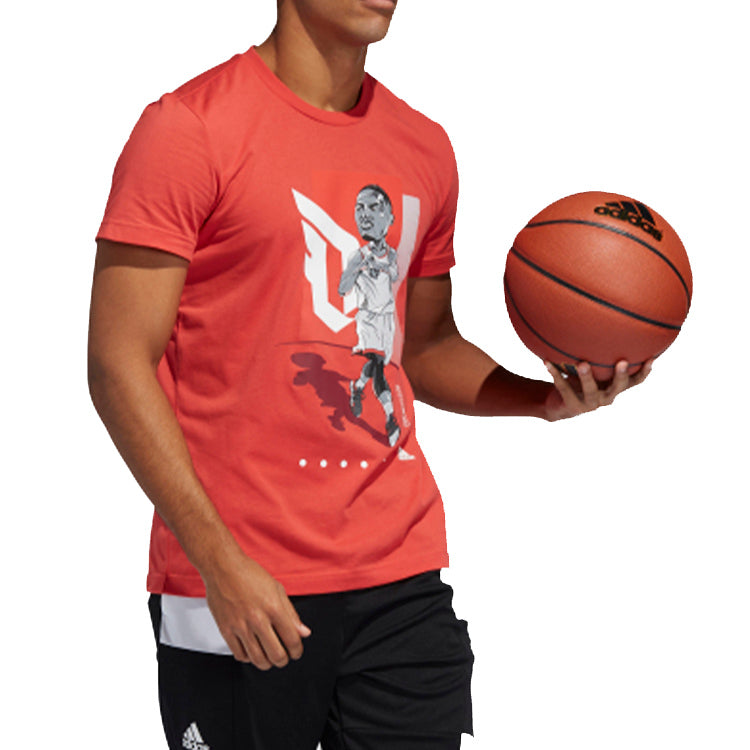 adidas Basketball Sports Round Neck Short Sleeve Red FT8837