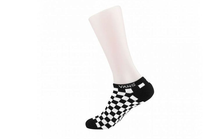 Vans AP M Checkerboard No Show Socks 'White Black' VN0001O1705