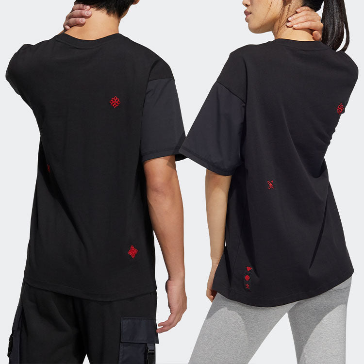adidas originals CNY HEAVY TEE Limited Small Logo Sports Short Sleeve Black T-Shirt HD0332