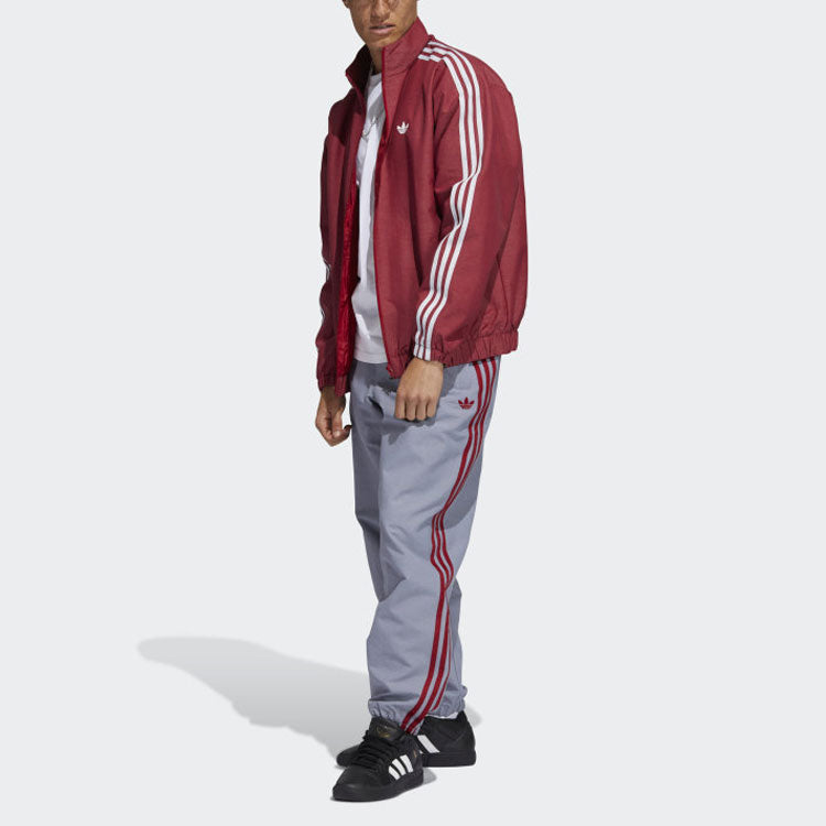 Men's adidas originals Retro Contrasting Colors Stripe Sports Pants/Trousers/Joggers Gray GR8763