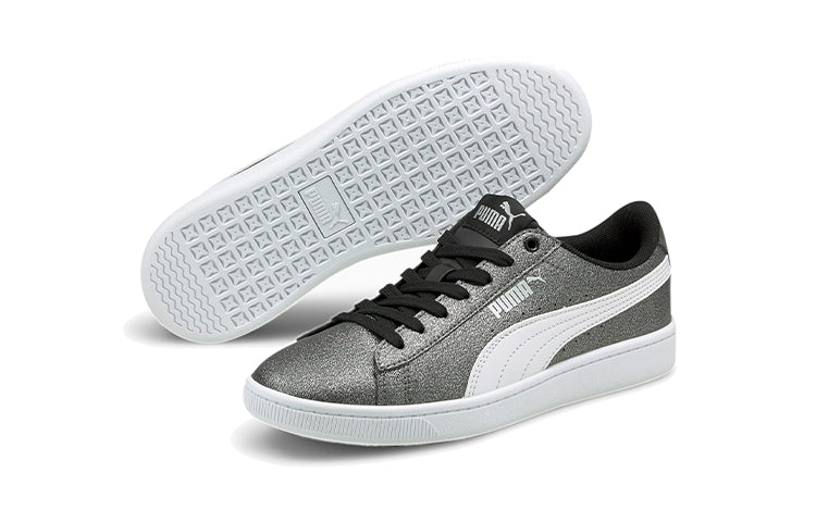 (GS) PUMA Vikky V2 Glitz 2 Casual Board Shoes Grey/White 373168-06