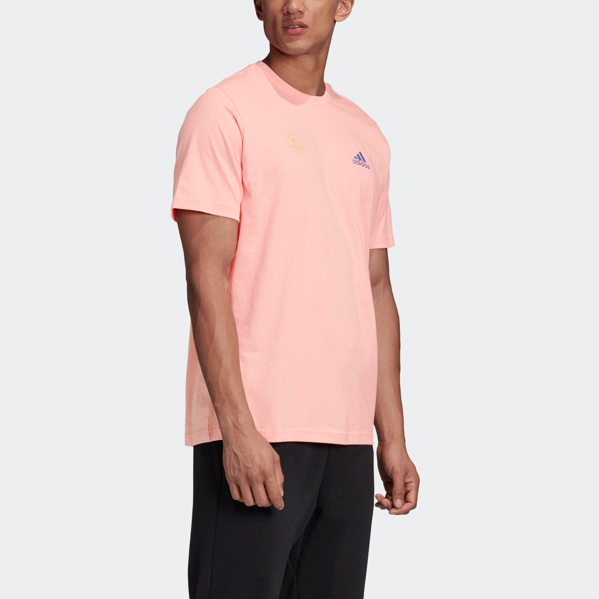 adidas Athletics Graphic Tee Back Printing Round Neck Pullover Short Sleeve Pink GE4665
