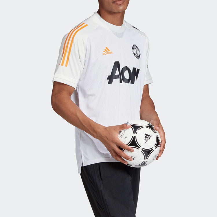 adidas MUFC TR JSY Manchester United Soccer/Football Sports Short Sleeve Jersey White FR3657