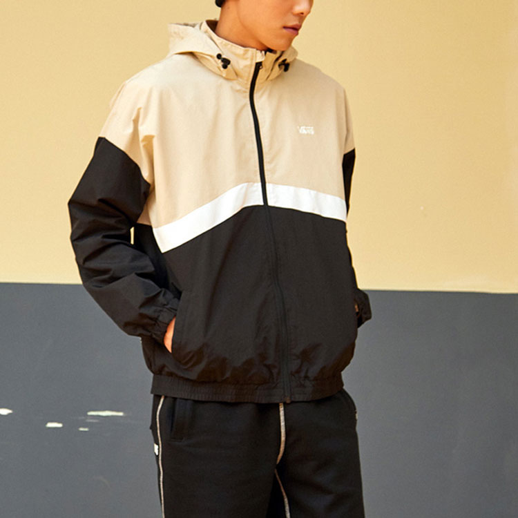 Men's Vans Colorblock Zipper Casual Hooded Jacket VN0A5H8X2N1