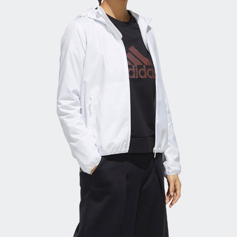 (WMNS) adidas Alphabet Logo Flower Sports Hooded Jacket White FM9304