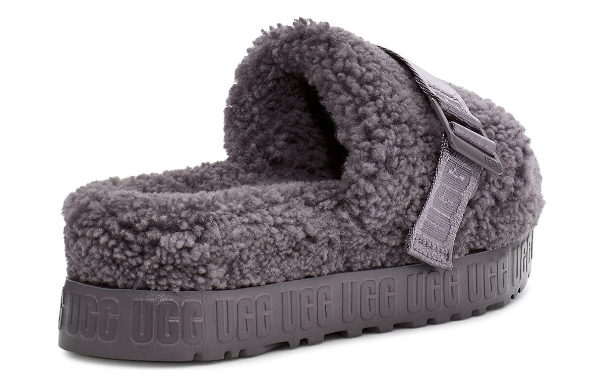 (WMNS) UGG Fluffita Thick Sole Slipper Gray 1113475-SHA