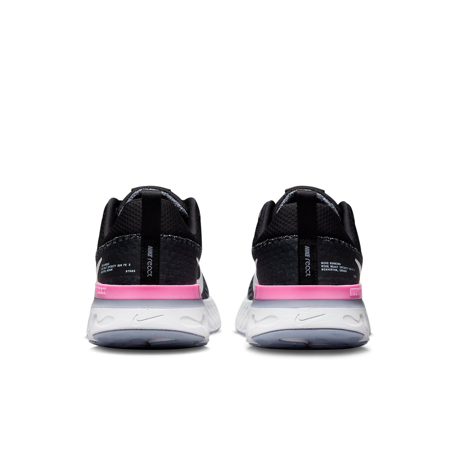 Nike React Infinity Run Flyknit 3 'Black Grey Pink' DZ3014-001