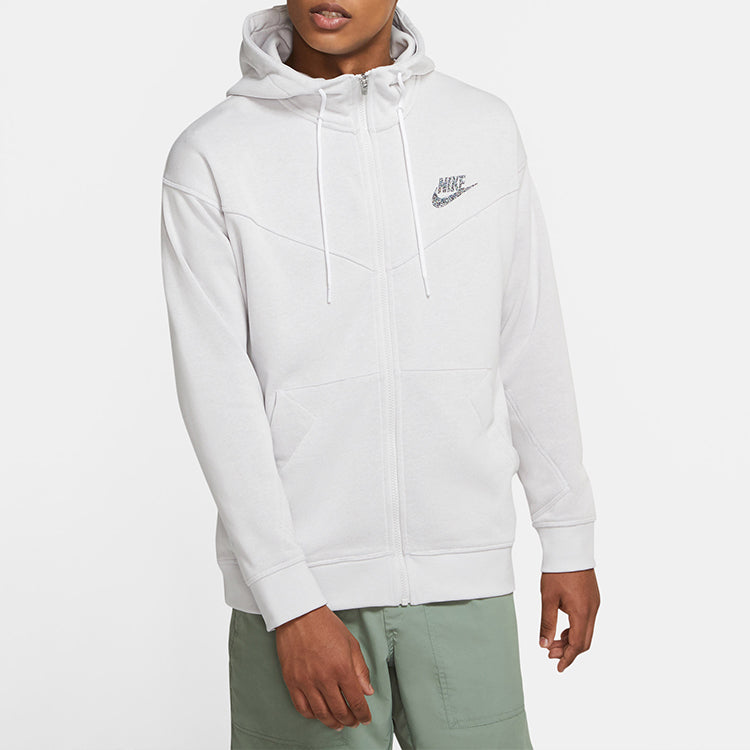 Nike Sportswear Logo Zipper Gray White Graywhite CW0305-910