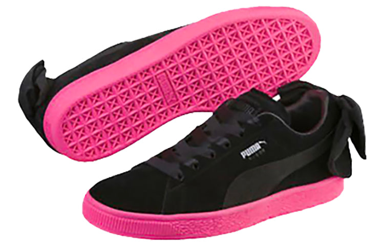 (WMNS) PUMA Suede Bow Block Casual 'Black Pink' 367453-02
