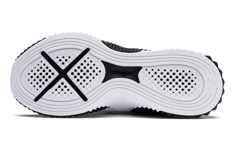 (GS) PUMA Defy Low Top Running Shoes Black/White 191557-04