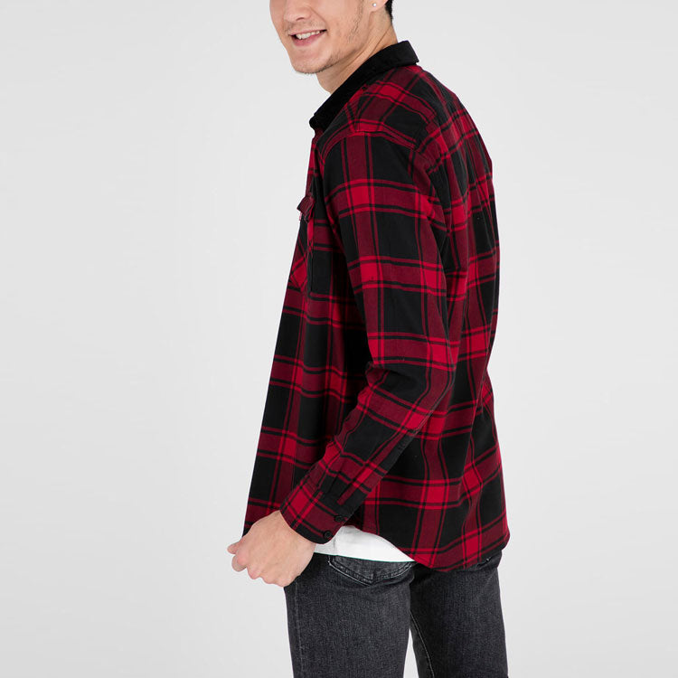 Men's Levis Plaid Casual Long Sleeves Shirt Red 57406-0007