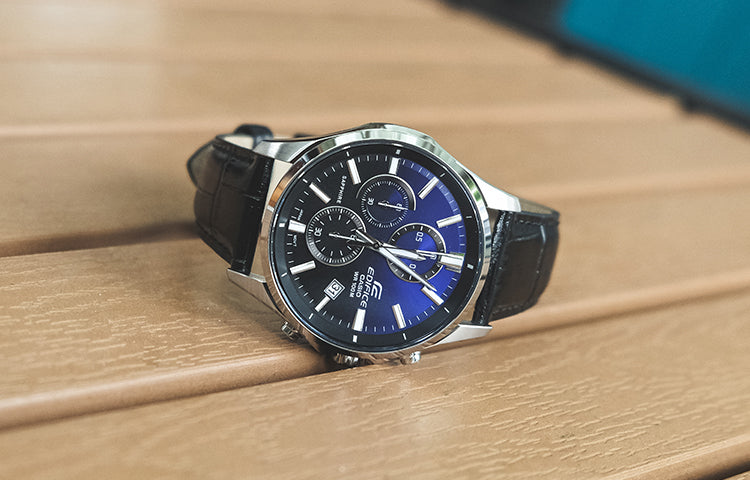 CASIO Quartz Waterproof Sapphire Crystal EDIFICE Mens Blue Analog EFB-530L-2AVUPRD