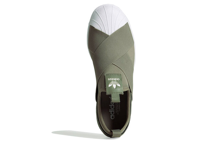 (WMNS) adidas originals Superstar Slip On Shoes Green EY1119