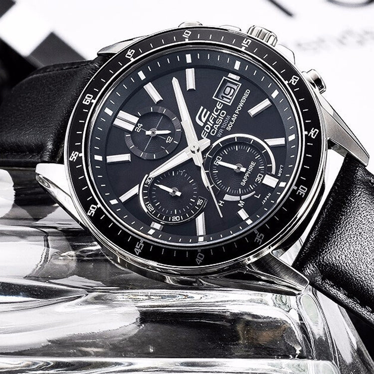 CASIO EDIFICE Waterproof Sapphire Crystal Solar Powered Mens Black Analog EFS-S510L-1AVUPR