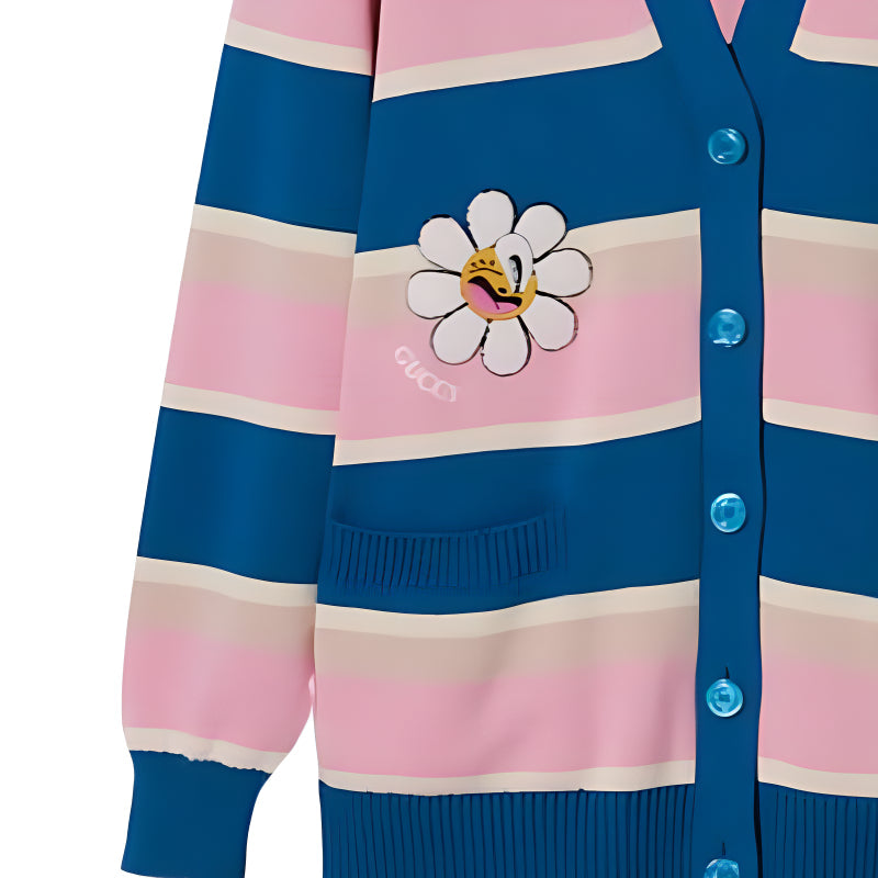 (WMNS) Gucci Striped Cotton Wool Cardigan With Patch 'Multicolor' 782216-XKDZ1-4915