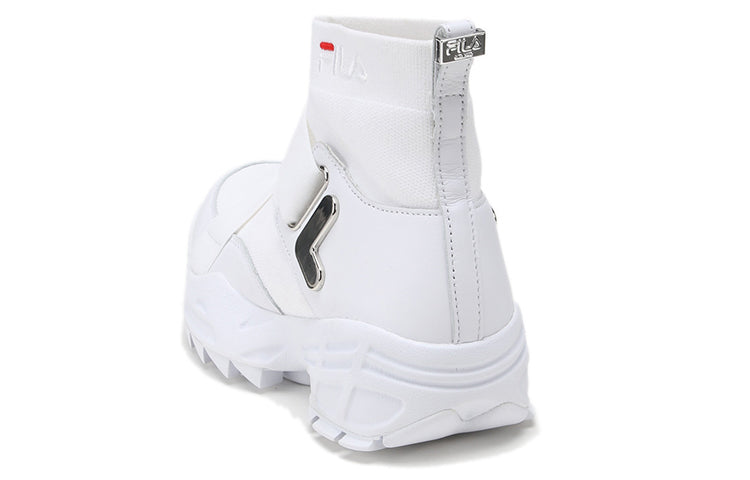 (WMNS) FILA Disruptor-Stretch-Fabric High-top Running Shoes White F16W913713FWT