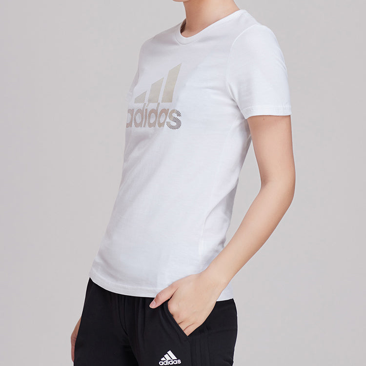 (WMNS) adidas Foil t-shirt Sports Stylish Round Neck Short Sleeve White DW5721