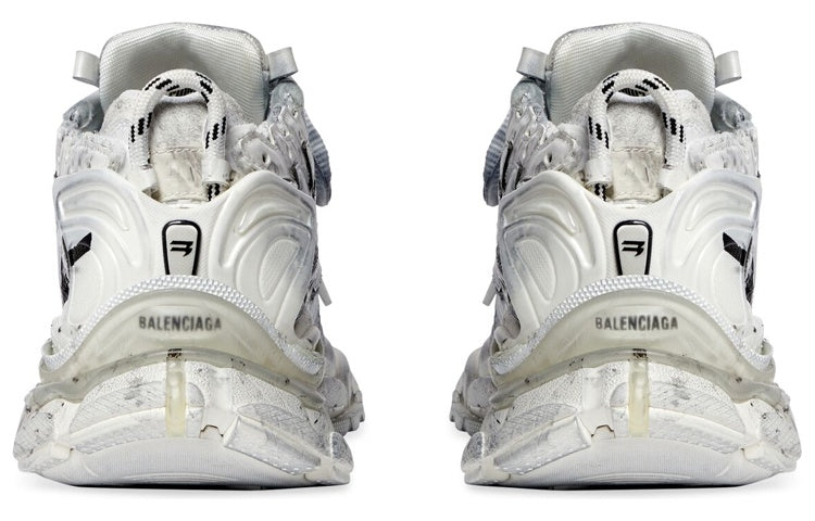 Balenciaga Runner Graffiti Sneakers 'Black and White Mesh and Nylon' 677403W3RBQ9010