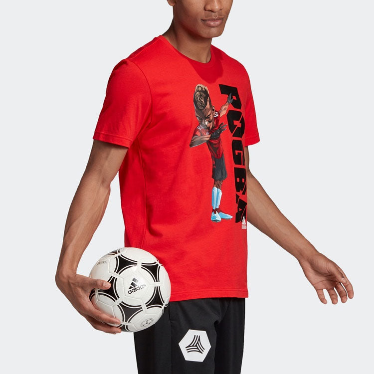 adidas Pogba Icon T Soccer/Football Sports Printing Pattern Short Sleeve Pink Red Fluorescence GL1992
