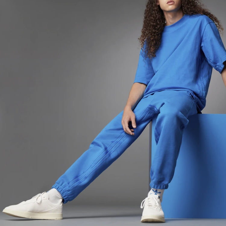 adidas originals Blue Version Series Solid Color Elastic Waistband Loose Sports Pants H33460