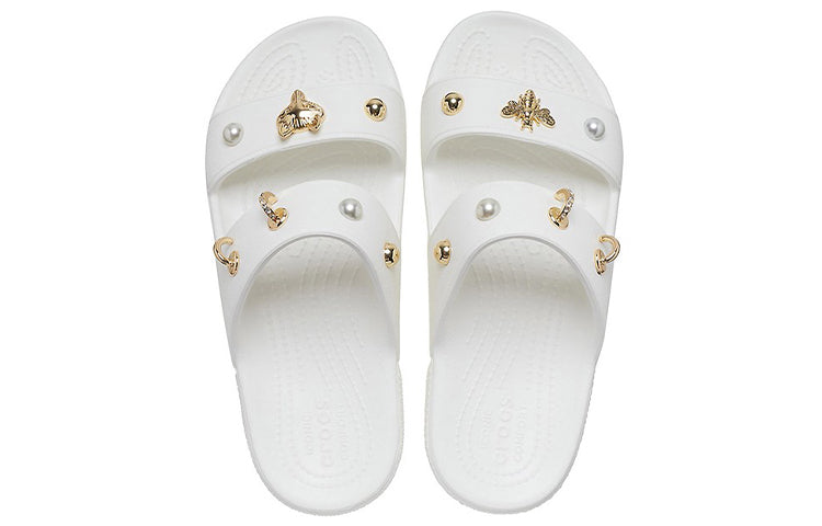 (WMNS) Crocs Soft Sole Cozy Outdoor Flat Heel Sports Slippers White 207387-103