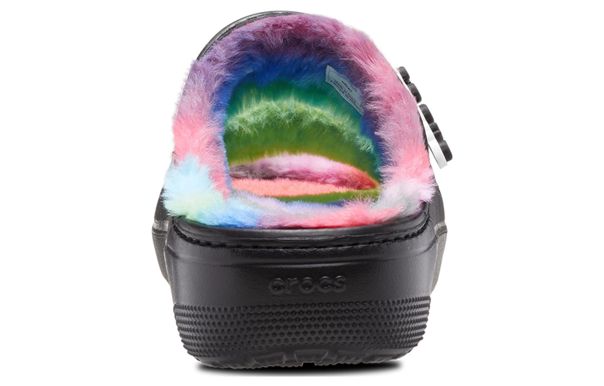 Crocs Classic Cozzzy Spray Dye Sandals 'Black Multi' 208046-0C4