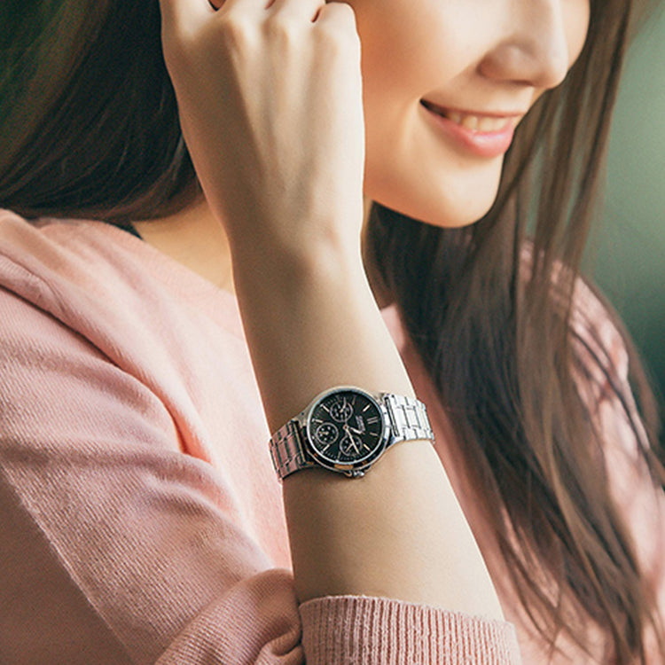 CASIO Couple Quartz Waterproof Stainless Steel Strap Black Analog MTP-V300D-1A&LTP-V300D-1A