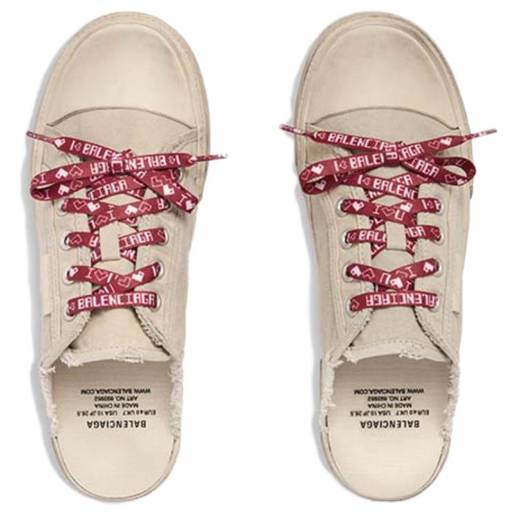 (WMNS) Balenciaga Paris Mules 'White Destroyed Cotton and White Rubber' 693952W3PA59060