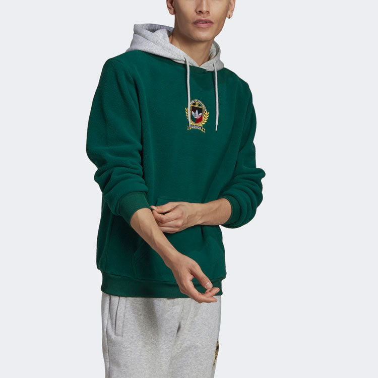 adidas originals C Crest Pf Hdy Logo Sports Pullover Contrasting Colors Forest Green H32148