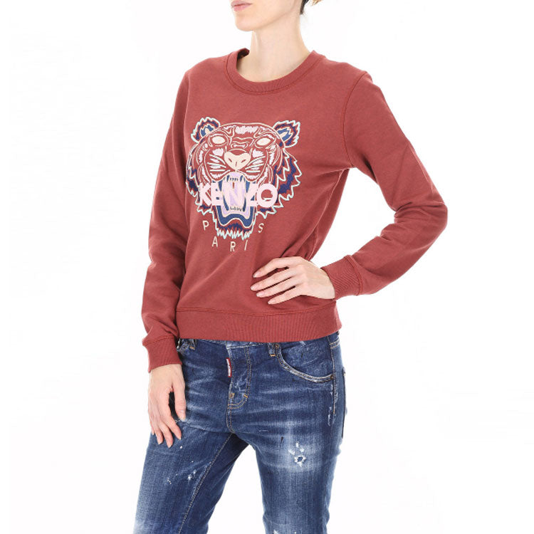 (WMNS) KENZO SS21 Tiger Head Printing Long Sleeves Hoodie Red F862SW7054XA-88