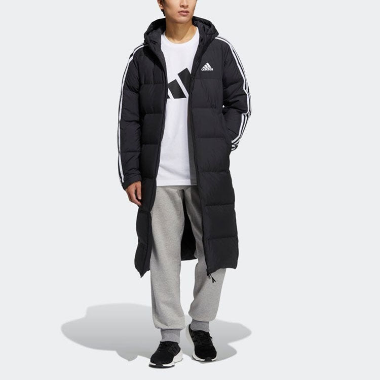 adidas 3ST Long Coat Outdoor Sports Hooded Stay Warm Down Jacket Black H20760
