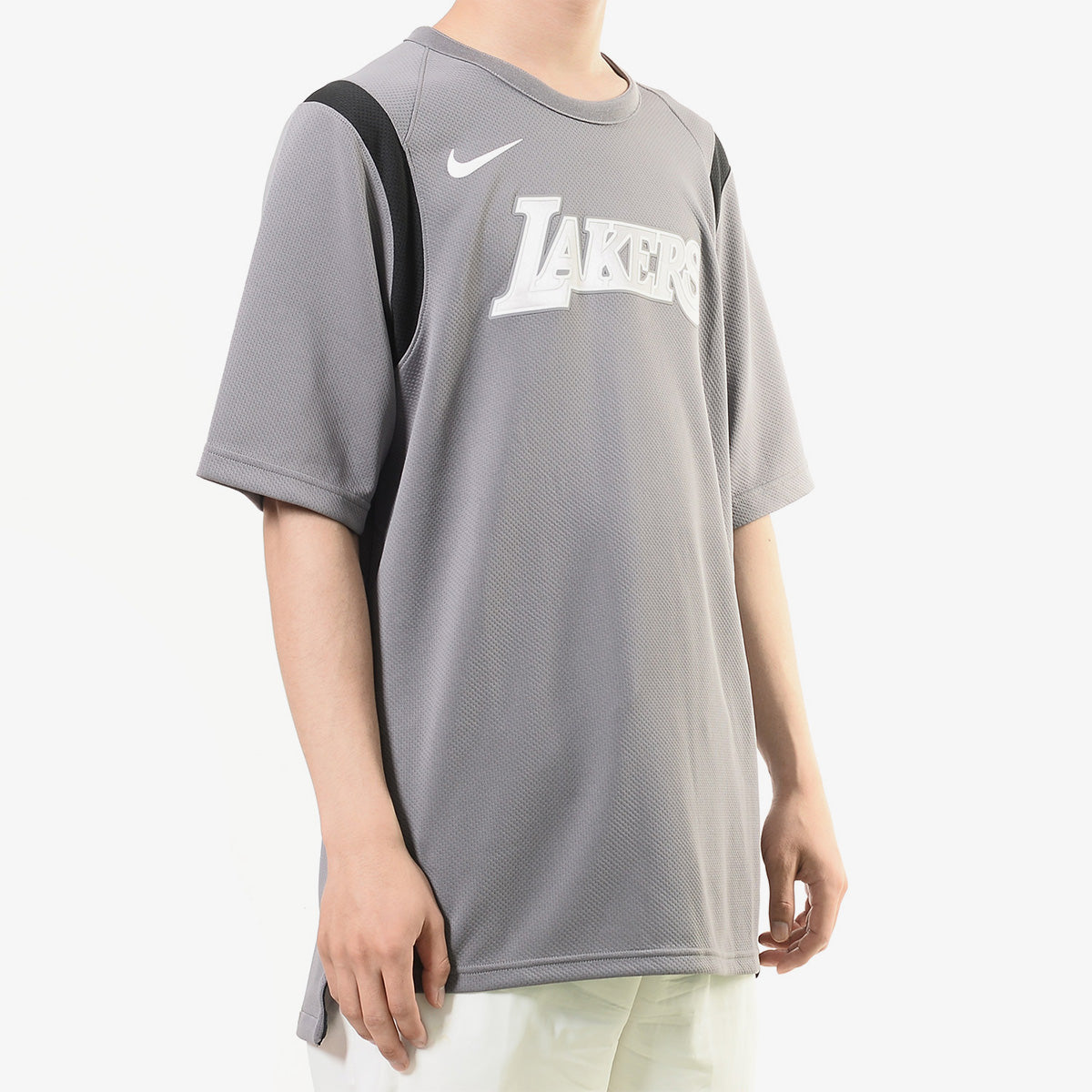 Nike NBA Athleisure Casual Sports Alphabet Printing lakers Round Neck Short Sleeve Gray 920578-036