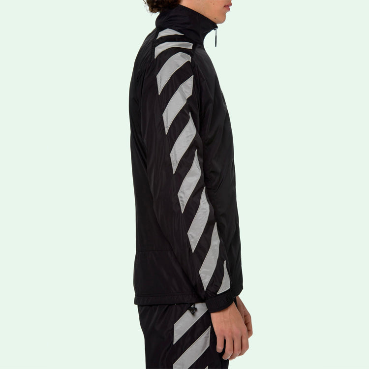 Off-White SS21 Side Sleeve Stripe Training Jacket Black OMBD022R21FAB0011006