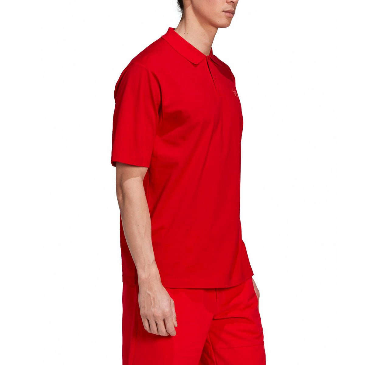 Men's Y-3 Logo Short Sleeve Polo Shirt Red GV4249