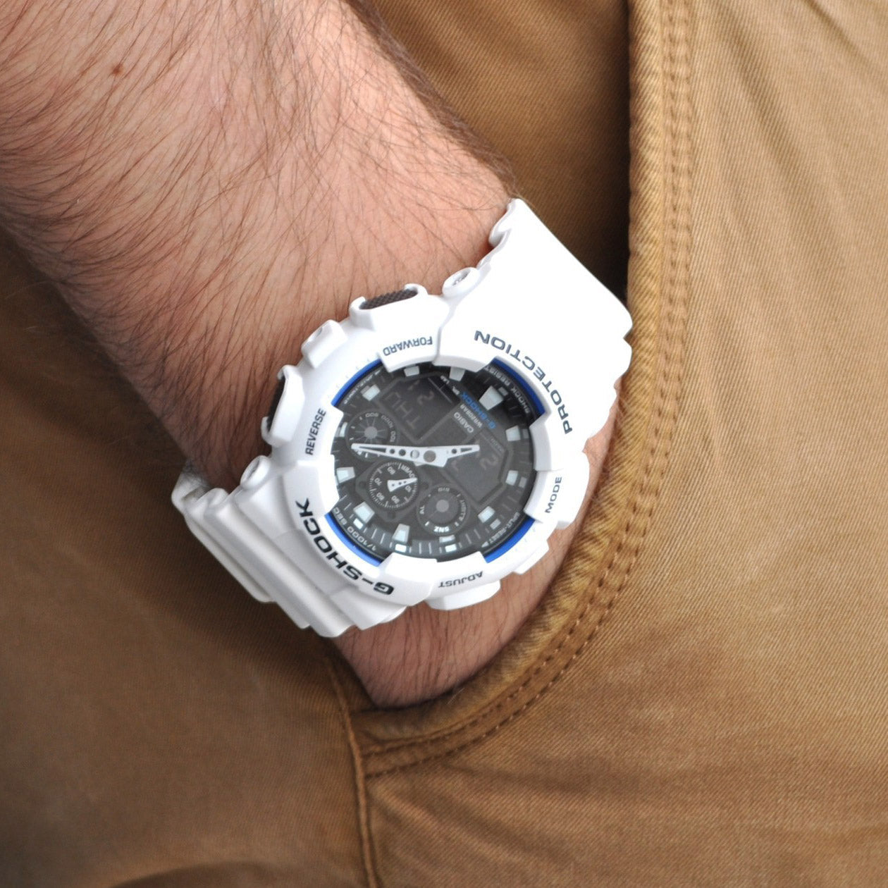 CASIO G-Shock Analog-Digital 'White' GA-100B-7A