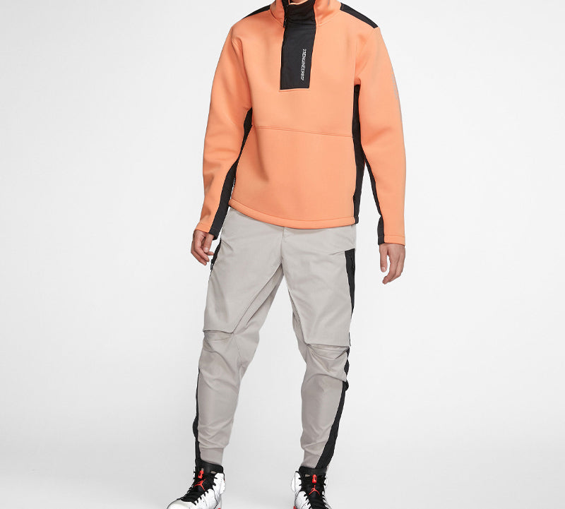 Air Jordan 23 Engineered Stand Collar Knit Contrasting Colors Half Zipper Orange BQ5738-854