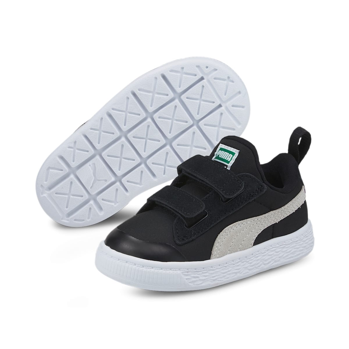 (TD) PUMA Suede Light-Flex V 'Black White' 380732-01