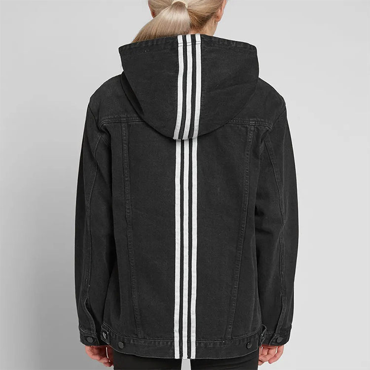 (WMNS) adidas x Naked Denim Hooded Jacket Black CY4788