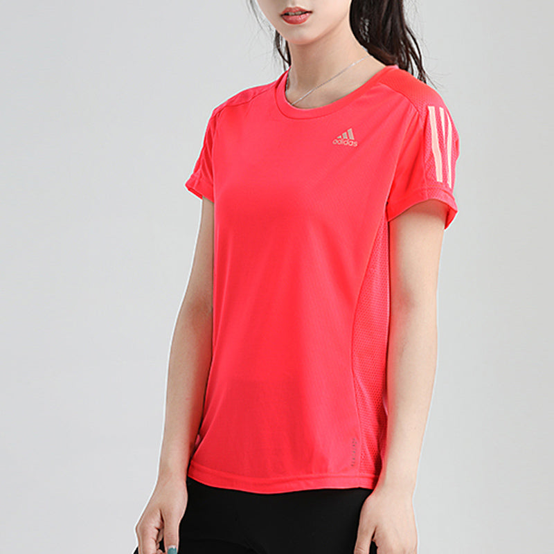 (WMNS) adidas Own The Run Tee Casual Sports Round Neck Breathable Short Sleeve Red FT2404