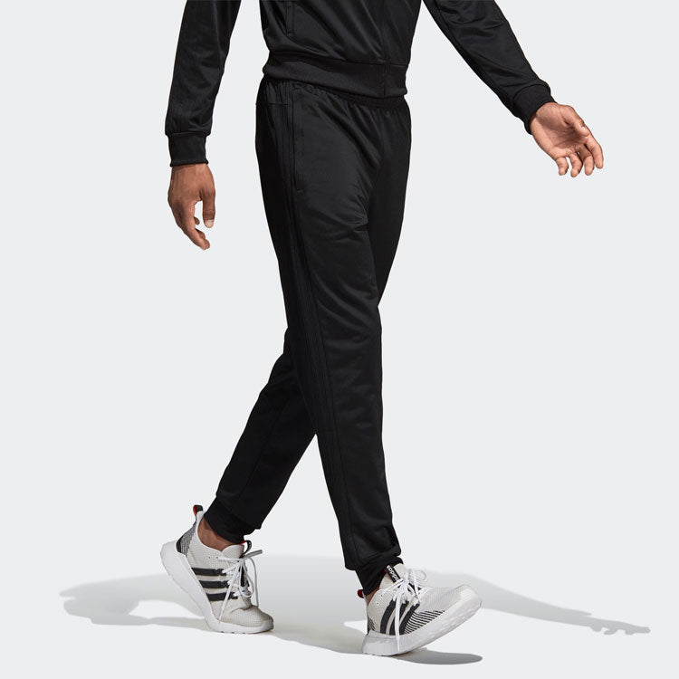 adidas Essentials 3-Stripes Tapered Tricot Pants Black DU0455