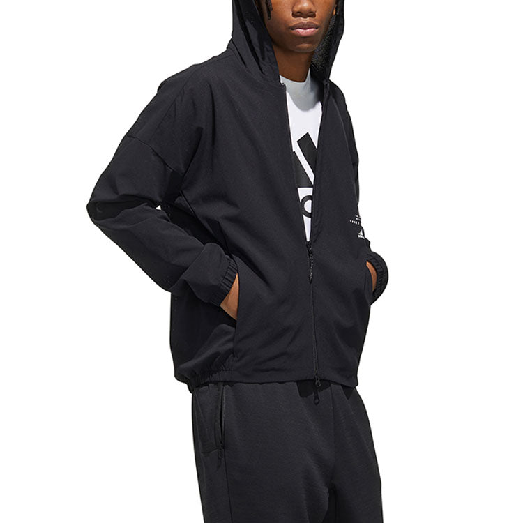adidas Casual Sports Hooded Jacket Men's Black FM5397
