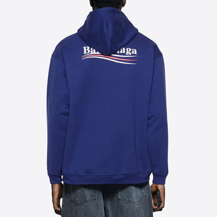 Men's Balenciaga Logo Printing Classic Navy Blue 600583TIV531195
