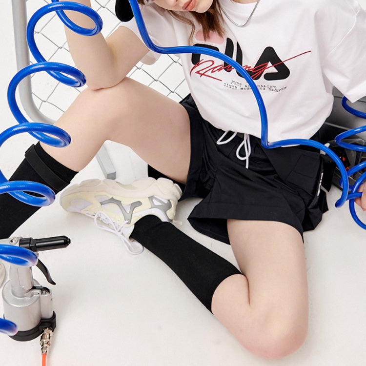 (WMNS) FILA FUSION Logo Alphabet Printing Loose Round Neck Short Sleeve White T-Shirt T11W123110F-WT