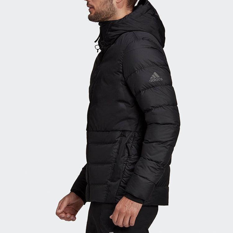 adidas originals Urban Jkt C.r. Stay Warm Splicing Solid Color Reflective hooded down Jacket Black FT2437