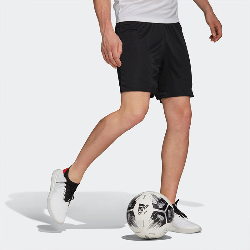 adidas Solid Color Logo Quick Dry Breathable Sports Training Soccer/Football Shorts Black FP9596