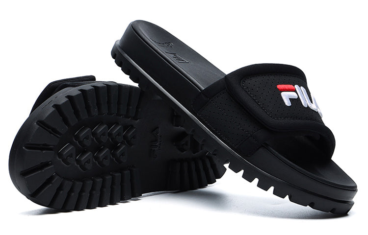 (WMNS) FILA Stylish Cozy Flat Heel Sports Slippers Black F12W124624FBK