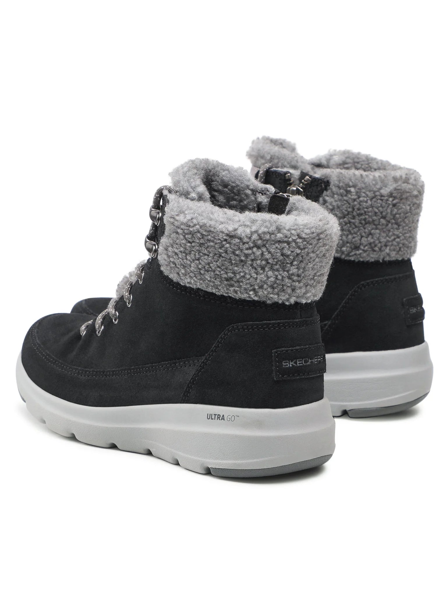(WMNS) Skechers Glacial Ultra 'Black' 16677-BKGY