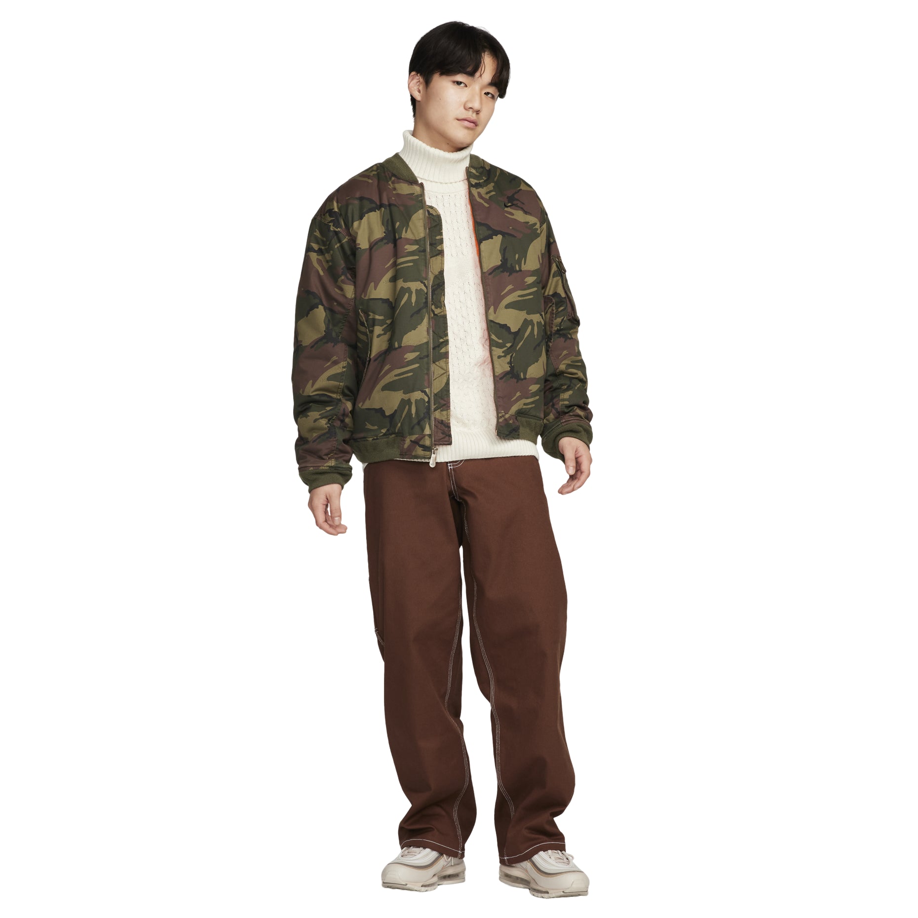 Nike Cable Knit Turtleneck Sweaters 'Beige' FB7771-072