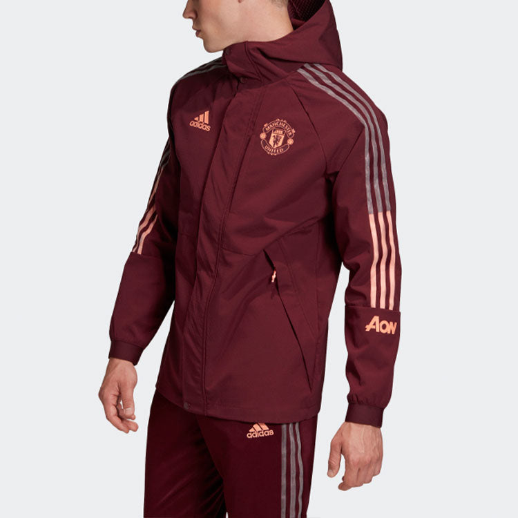 adidas MUFC Travel JKT Manchester United Soccer/Football Sports Hooded Jacket Purple FR3862